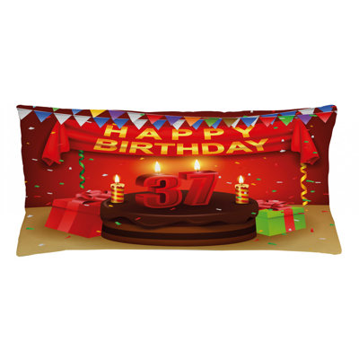 Birthday Indoor Outdoor Lumbar Pillow 16 x 36 Pillow Cover, Throw Pillow